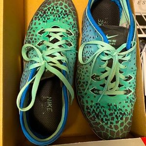 Green & Blue print Bike Tennis Shoes